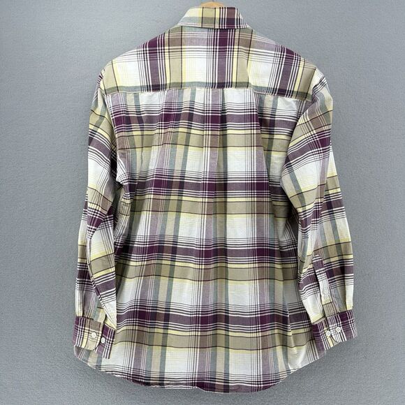 Y2K Larro Western‎ Plaid Button Down White Striped Shirt Men’s M VTG Cowboy - Picture 2 of 7